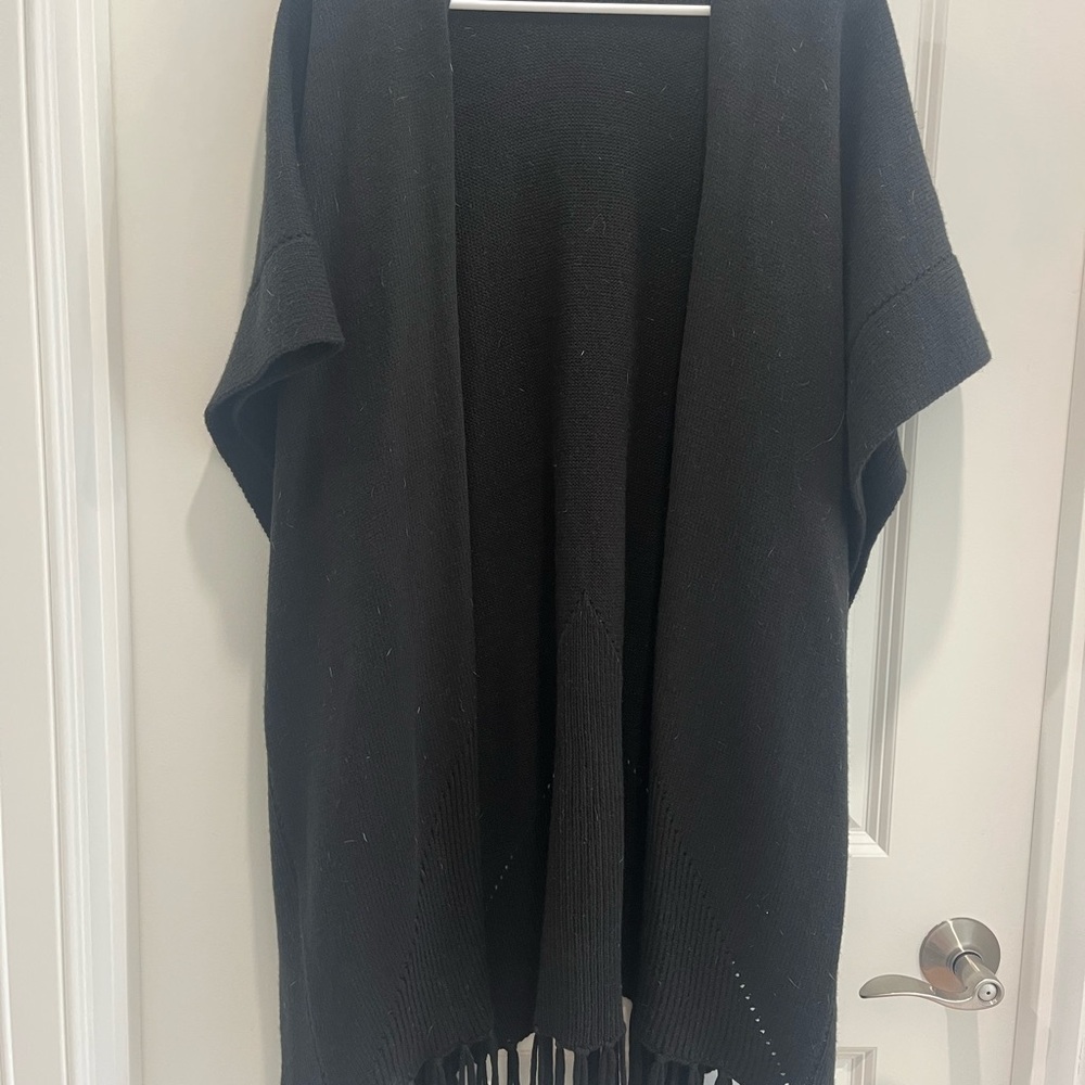 Ann Taylor Black Women's Wrap/Shawl with Fringe